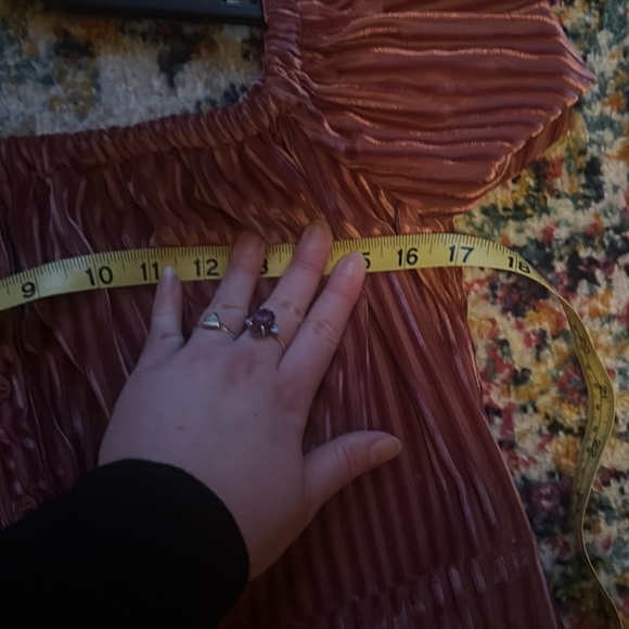 Dark Blush Pink Velvet Dress with Stretch NWT LG - Picture 9 of 9